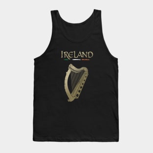 Ireland flag and harp with clovers Tank Top